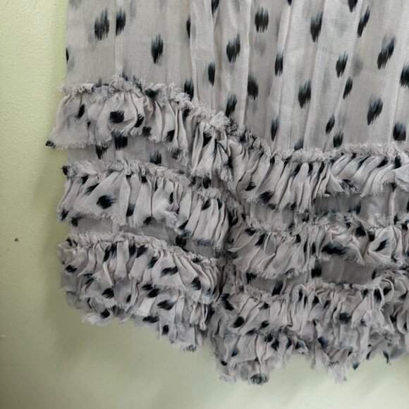 All Saints Deidre Ruffle Sheer Mini Dress Lightweight Print Fairy Ruffles Pink - Picture 11 of 16